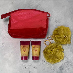 Vintage Fashion Fair Zahra Shower Gel Poofs Cosmetic Bag NOS Black-Owned Beauty